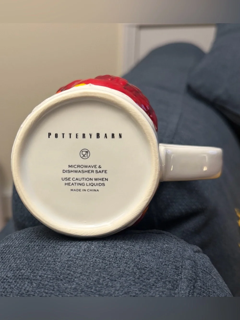 Pottery Barn Cardinal 3D Stoneware Mug